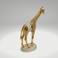 Broušená skleněná figurka se zlacenými kovovými prvky Žirafa