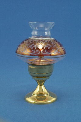 Olejová lampa 03 - mosaz - stínidlo „cylindr“ rytina