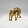 Broušená skleněná figurka se zlacenými kovovými prvky Slon