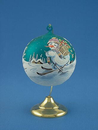 Vánoční dekorace koule - motiv sněhuláka
